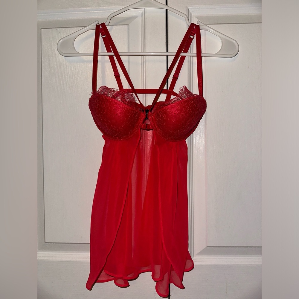 Elegant Red Lace Babydoll Victoria’s Secret Lingerie (never worn)